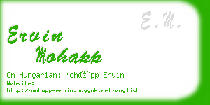 ervin mohapp business card